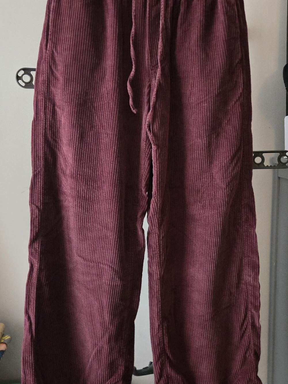American Eagle Outfitters Men's Corduroy Drawstring Pants in Burgundy